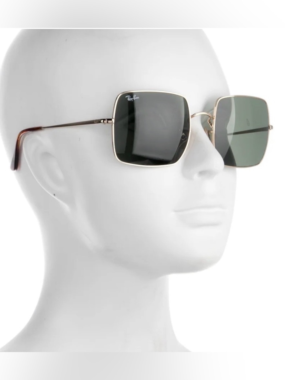 Ray-Ban Stylish Square Gold Frame Sunglasses with Dark Lenses - Picture 7 of 8